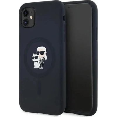 KARL LAGERFELD Кейс Karl Lagerfeld Silicone Karl&Choupette MagSafe за iPhone 11 / Xr, черен (3666339253943)