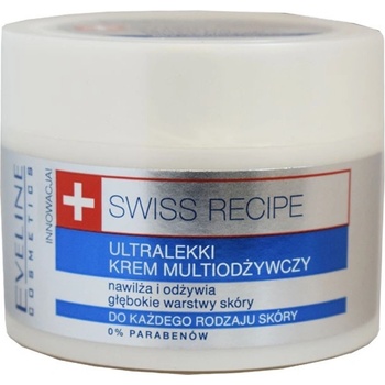Eveline Cosmetics Hluboce Swiss Recipe ultralehký krém multivýživný Sensitive 50 ml
