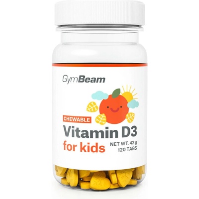 GymBeam Chewable Vitamin D3 for kids orange 120 tabliet