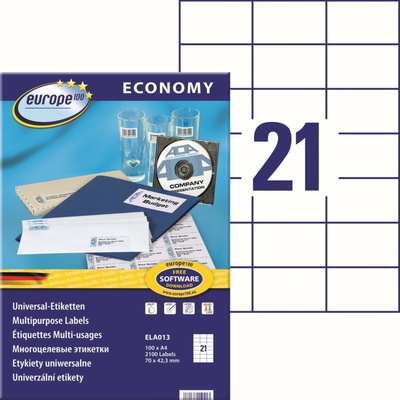 Avery Europe100 ELA013 Samolepicí 70x42,3 mm 2100 ks bílé