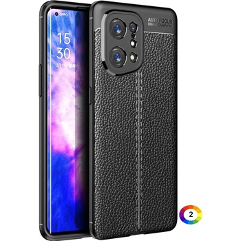 Image 1 of OPPO Find X5 Удароустойчив Litchi Skin Калъф и Протектор
