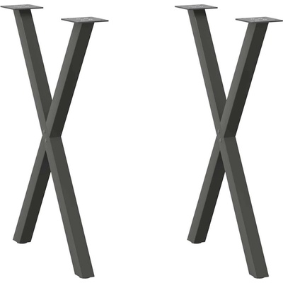 Omaxi Nohy k jídelnímu stolu ve tvaru X 2 ks antracitové 57 x 72-73 cm ocel 315748
