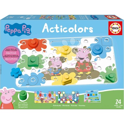 Educa Učíme sa farby a tvary Peppa Pig Acticolors Baby Games 44 vkladacích dielov s 8 obrázkami