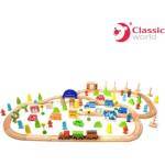 Classic World Дървено влакче с релси 110 части - Classic World