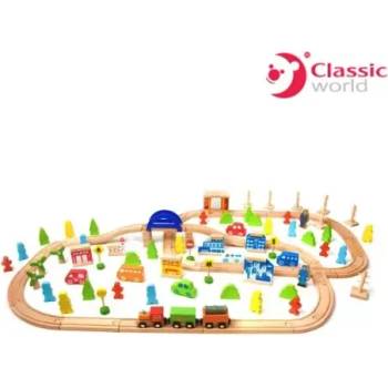 Image 1 of Classic World Дървено влакче с релси 110 части - Classic World