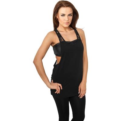 Urban Classics Дамски потник в черен цвят Urban Classics Ladies Flower Laces Loose Tank black UB-TB712-00007 - Черен, размер XS