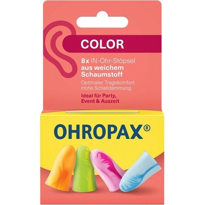 Ohropax Color štupľov do uší 4 páry