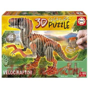 Image 1 of Educa 3D пъзел Educa 19382 - Динозавър Велоцираптор (EDU19382)