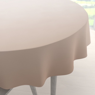 Biante Veľký teflónový okrúhly obrus TF-096 Púdrovo béžový bez vzoru Ø 160 cm