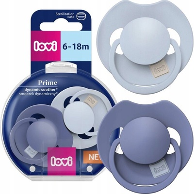 Lovi cumlík silikon dynamický Prime 2 ks Baby Blue/Blue