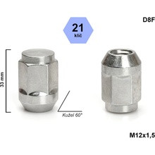 Kolová matice M12x1,5 kužel, klíč 21, D8F výška 33mm