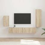 vidaXL Комплект ТВ шкаф 4 бр. 31 x 30 x 100 см Сонома дъб (3409008)