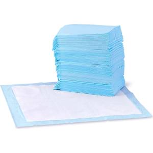 Amazon Basics Puppy Pads, 5-Layer Leak-Proof Design, 150 Count, Blue, 56cm x 56cm - TRP150R (TRP150R)