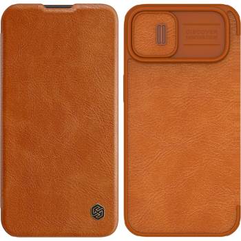 Nillkin Кожен калъф Nillkin Qin Pro Leather за iPhone 14, 6.1, 2022, кафяв (KXG0037900)