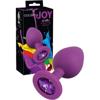 Анален плъг с кристали, цветно забавление, 8см. - Jewel Plug Purple (YOU2T00465)