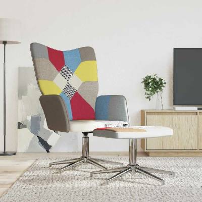 VidaXL 328188 relaxační se stoličkou patchwork textil