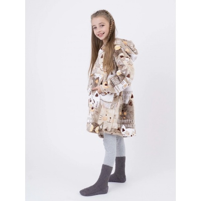 MKLuzkoviny.cz Beránková mikina mikroplyš Kočičí invaze