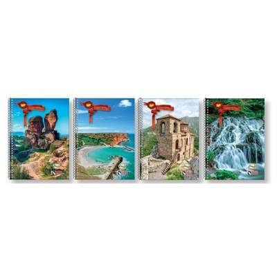 DEIS Тетрадка Deis А5, 100л, широки редове, спирала, твърди корици, 2теми, нашата България 2025 (09259-А-Б-Я 2025)