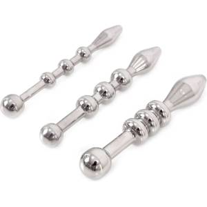 Kiotos Steel Urethral Trainer Kit 3 Solid Beads Penisplugs