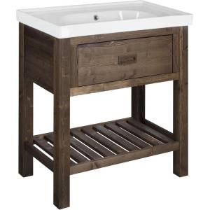 SAPHO Brand - Шкафче за умивалник 89x80x45 см, 1 чекмедже, оцветена ела BA088S (BA088S)