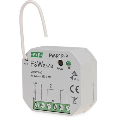 FW-R1P-P - Bezdrôtové multifunkčné relé ON/OFF/impulz/1s-48hod, 85-265V, 8A