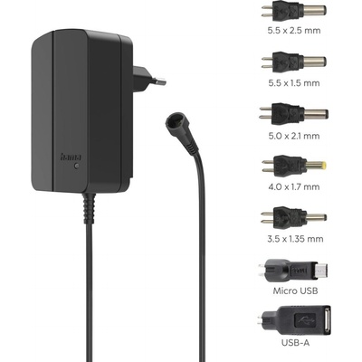 Hama Универсално захранване, регулируемо, 1500mA, 18W, max. 12V, 7 адаптера (HAMA-223615)