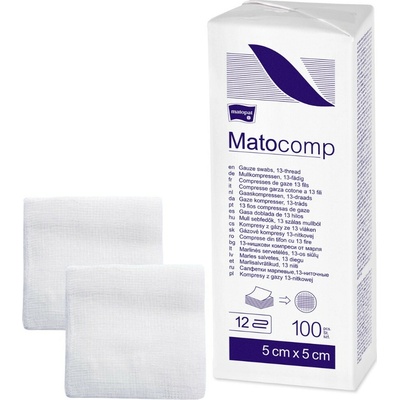 Matopat Matopat Matocomp Gázové kompresy na kozmetické účely 100 kusov 5 x 5 cm 13 12