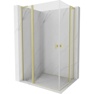 Mexen Mist L Duo двукрилна душ кабина 110 x 95 см, прозрачна, златна четкана - 8A4L-110-095-55-00 (8A4L-110-095-55-00)