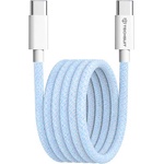 Techsuit Кабел за данни Type-C за Apple, Android, PD60W, супер бързо зареждане, 1 м - (PCB114D) - син
