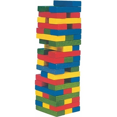 Woodyland Woody - Балансна кула Дженга - Цветна със зарче