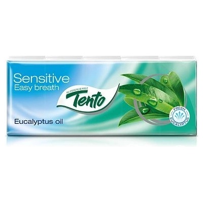 Tento sensitive papírové kapesníky Eukalyptus oil 3-vrstvé 10x10 ks