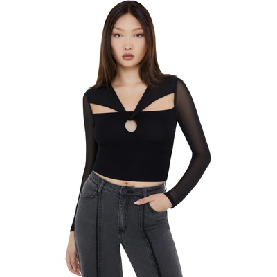 KILLSTAR Дамска тениска с дълъг ръкав (топ) KILLSTAR x KIHILIST - Ink Of Night - Black - KSRA013525