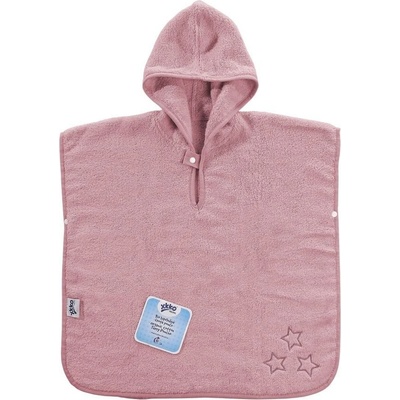 BIO bavlněné froté pončo XKKO Organic Silver Stars růžová