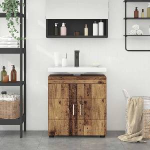 vidaXL Комплект шкафове за баня TULUM Старо дърво 60 x 34 x 63 см (880329)