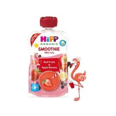 HiPP Ябълково-бананово смути с червени плодове hipp, 6+ месеца, 120мл