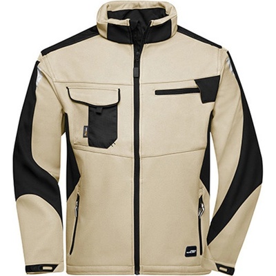James & Nicholson Pánska softshell bunda JN844 Stone