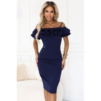 Numoco CARMEN прилепнали миди рокли в испански стил - тъмно синьо numoco | Sin | ЖЕНИ | XS