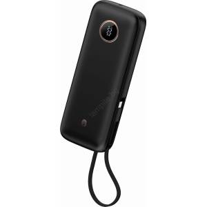 Platinet Пауърбанк 20000 mAh 1xUSB-A + 2xUSB-C с USB кабел 1m черен (PL0747)