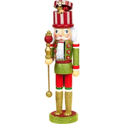 Luskáčik so žezlom zlatý 39cm
