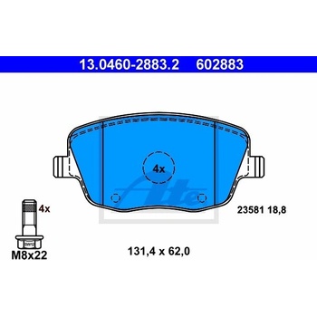 Sada brzdových platničiek kotúčovej brzdy ATE 13.0460-2883.2