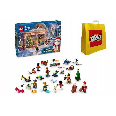 Adventný kalendár LEGO City 60436 na rok 2024 (LEGO City 60436 Adventný kalendár 2024 + PAPIEROVÁ TAŠKA LEGO)