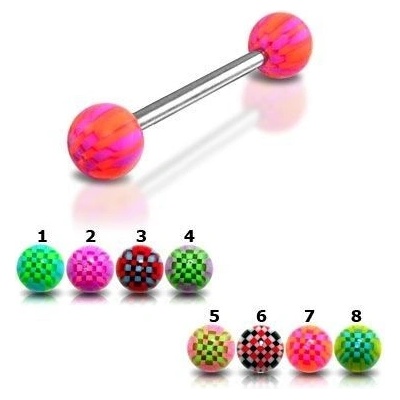 Šperky4U piercing do jazyka akrylát PJ01100-OA