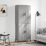 vidaXL Висок шкаф, сив сонома, 69, 5x34x180 см, инженерно дърво (3195689)