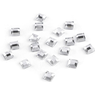 Prima-obchod Nažehlovací kamínky hotfix čtvereček rovné broušení 4x4 mm, barva crystal