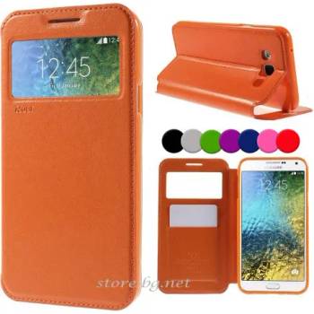 Image 1 of Samsung Galaxy E7 Window Wallet Калъф + Протектор