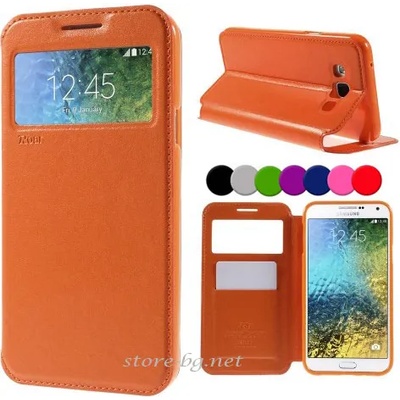 Samsung Galaxy E7 Window Wallet Калъф + Протектор