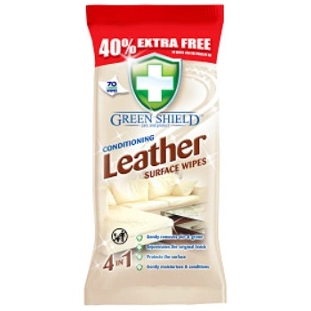 Green Shield Leather čistiace obrúsky na topánky a kožu 70 ks