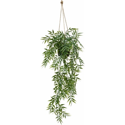 Atmosphera Závěsný bambus v květináči Liora, 67 cm