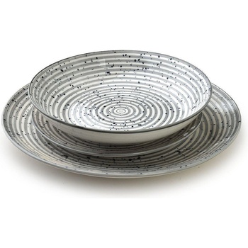 MONDEX Порцеланов сервиз за хранене stripes grey 18 части (2122)
