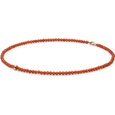 Gaura Pearls Stříbrný náhrdelník - karneol 244-37 Oranžová